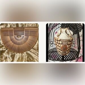 Ethnic wood bag and artesian one